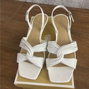 Michael Michael Kors Alessia kitten-heel sandals in optic white